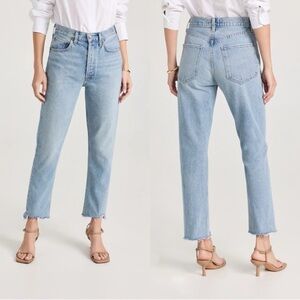 Agolde Riley High Rise Straight Leg Crop Jean Normcore